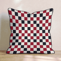 Burgundy Black Check Throw Pillow - Hillcroft Home