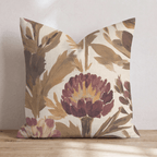 Burgundy Garden Thistle Throw Pillow throw pillow - Hillcroft Home
