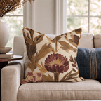 Burgundy Garden Thistle Throw Pillow throw pillow - Hillcroft Home