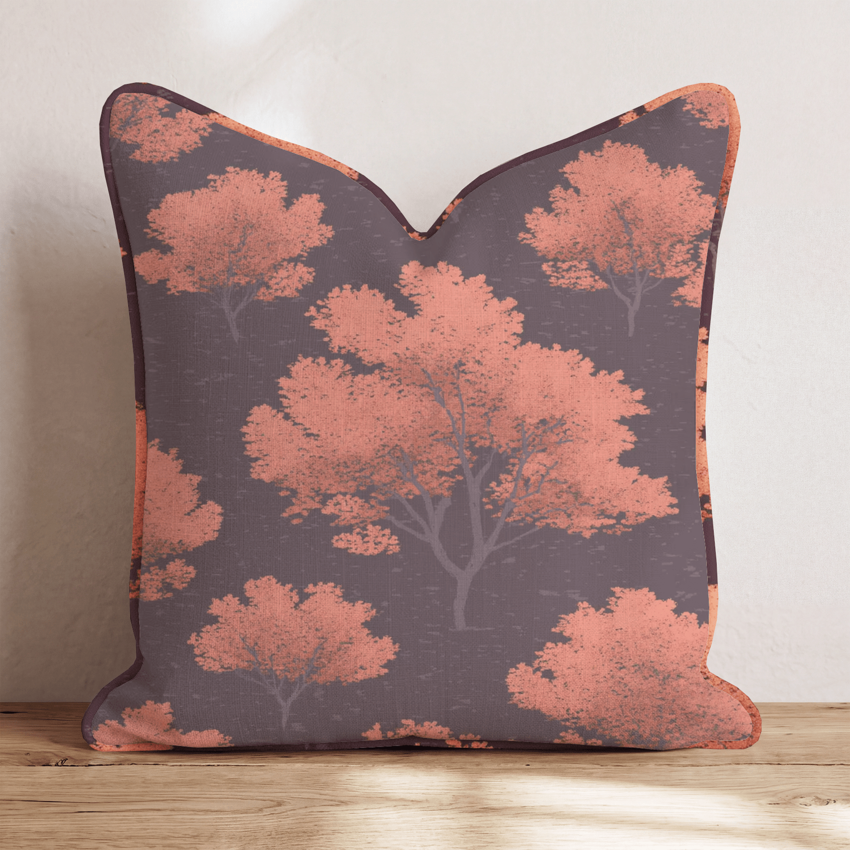 Burning Leaves Tree Throw Pillow - Hillcroft Home
