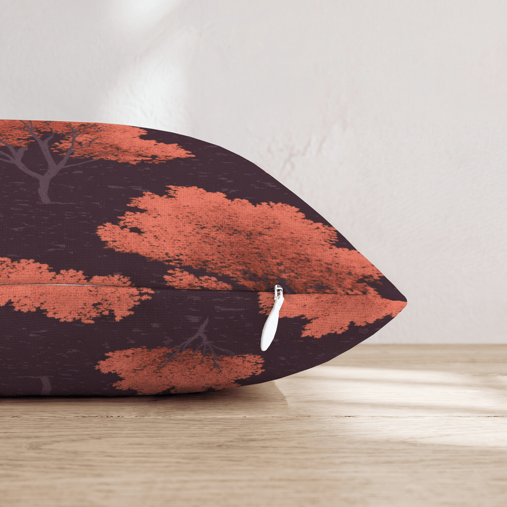 Burning Leaves Tree Throw Pillow - Hillcroft Home