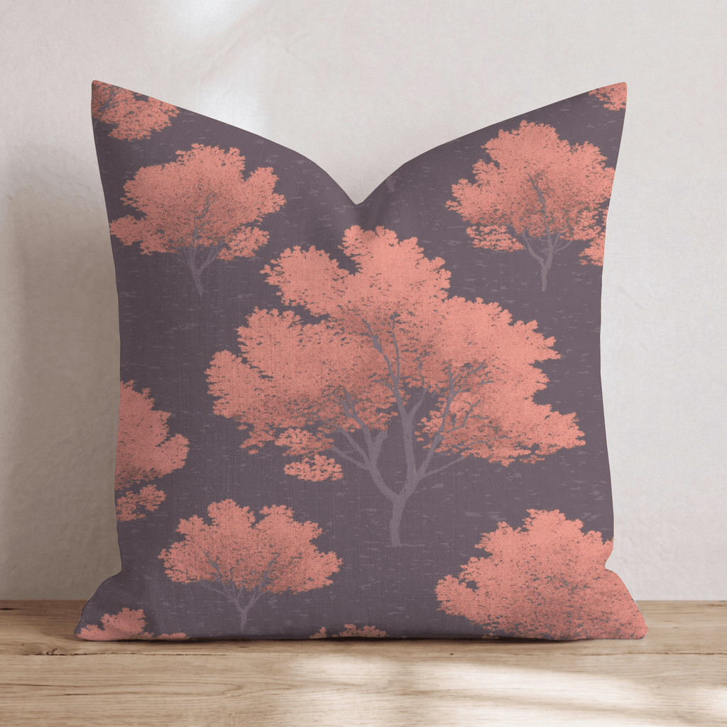Burning Leaves Tree Throw Pillow - Hillcroft Home
