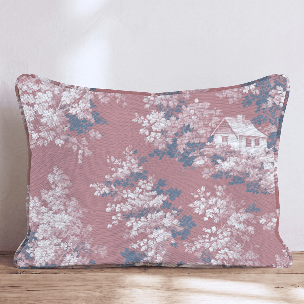 Burnt Red Toile Throw Pillow - Hillcroft Home
