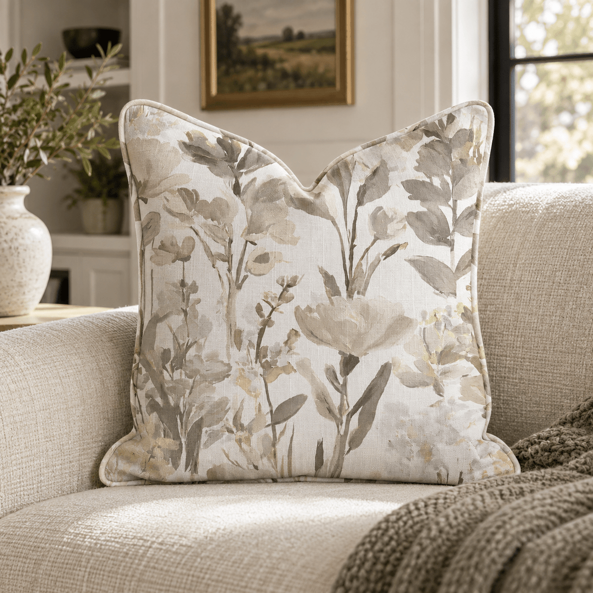 Buttercream Gardens Throw Pillow throw pillow - Hillcroft Home