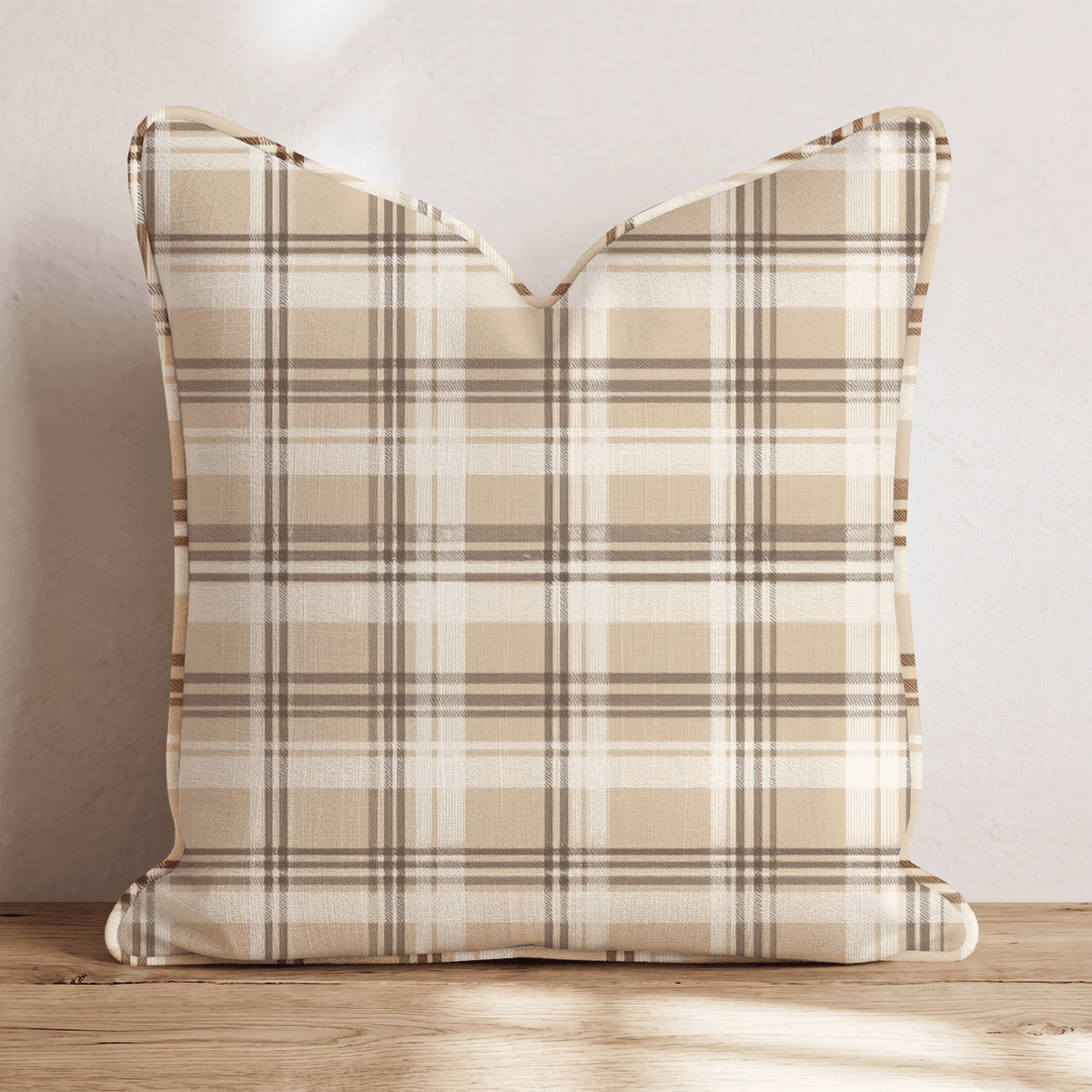 Butterscotch Plaid Throw Pillow throw pillow - Hillcroft Home
