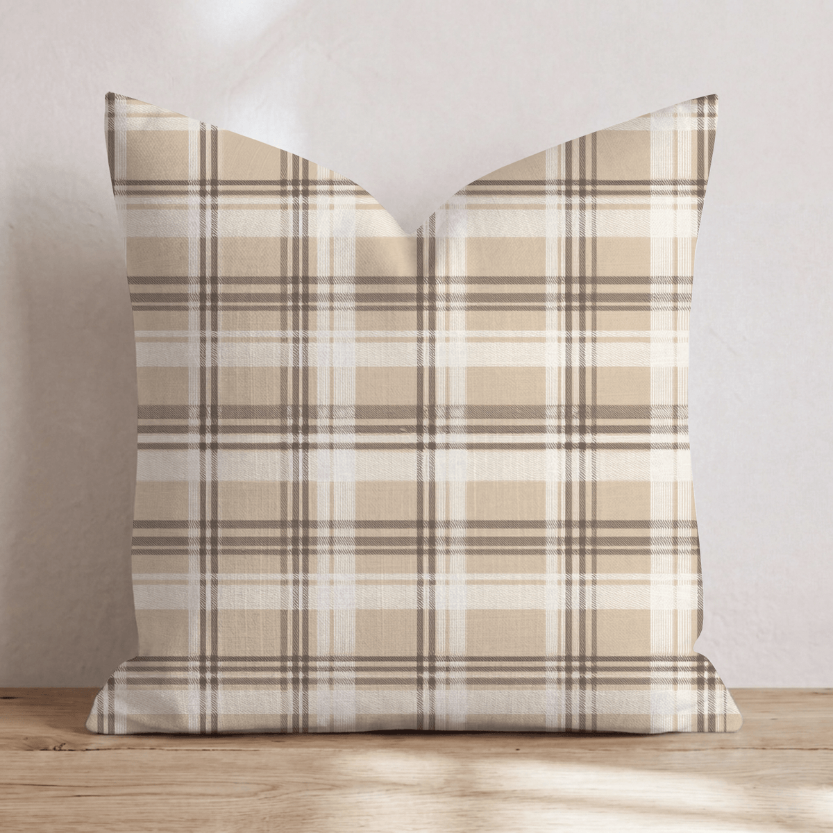 Butterscotch Plaid Throw Pillow throw pillow - Hillcroft Home