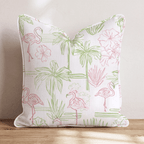 Cabana Flamingos Throw Pillow - Hillcroft Home