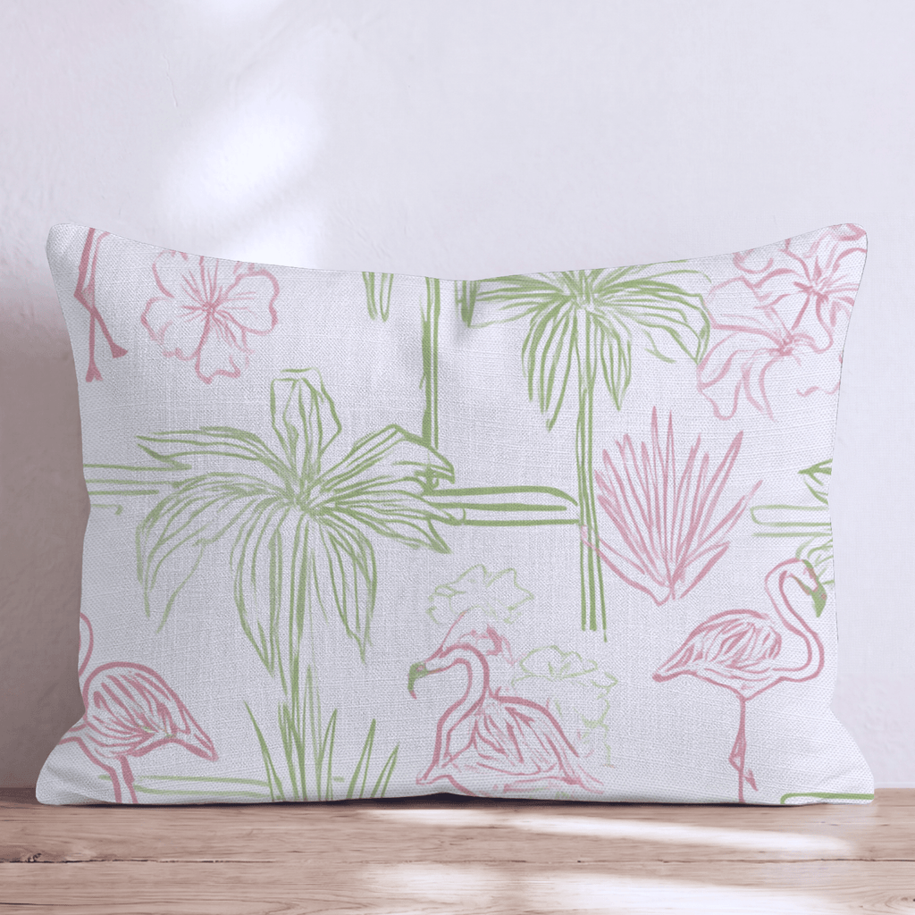 Cabana Flamingos Throw Pillow - Hillcroft Home