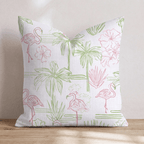 Cabana Flamingos Throw Pillow - Hillcroft Home