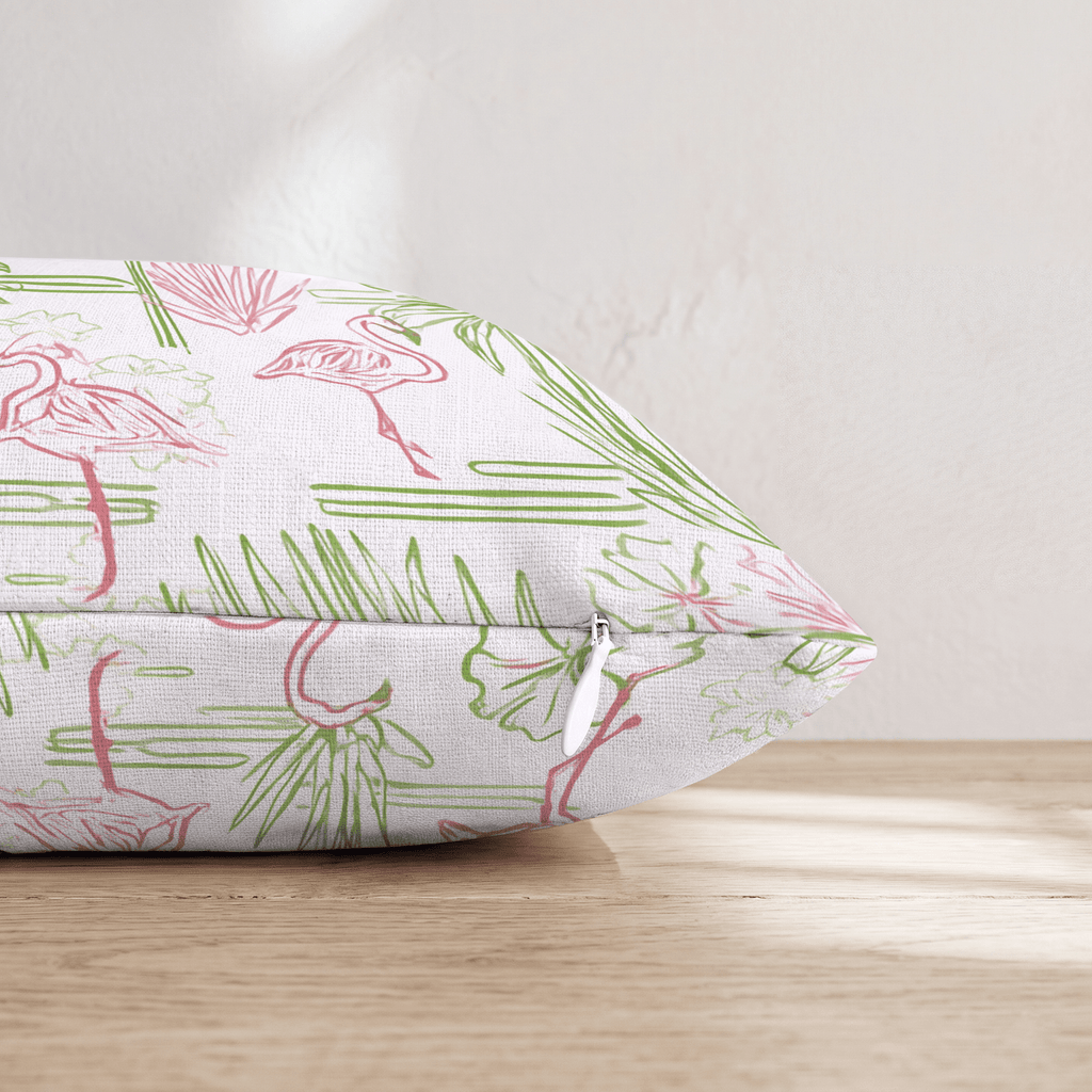 Cabana Flamingos Throw Pillow - Hillcroft Home