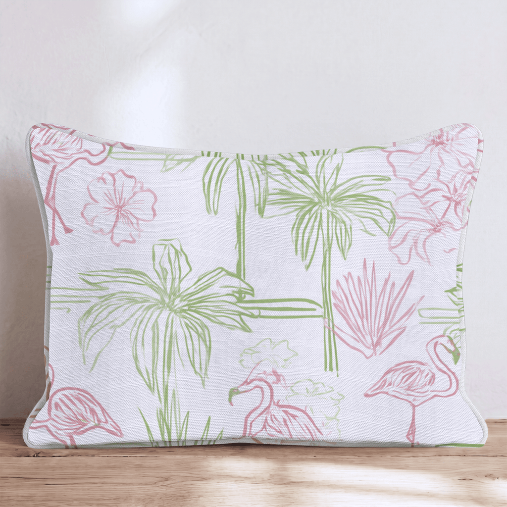Cabana Flamingos Throw Pillow - Hillcroft Home