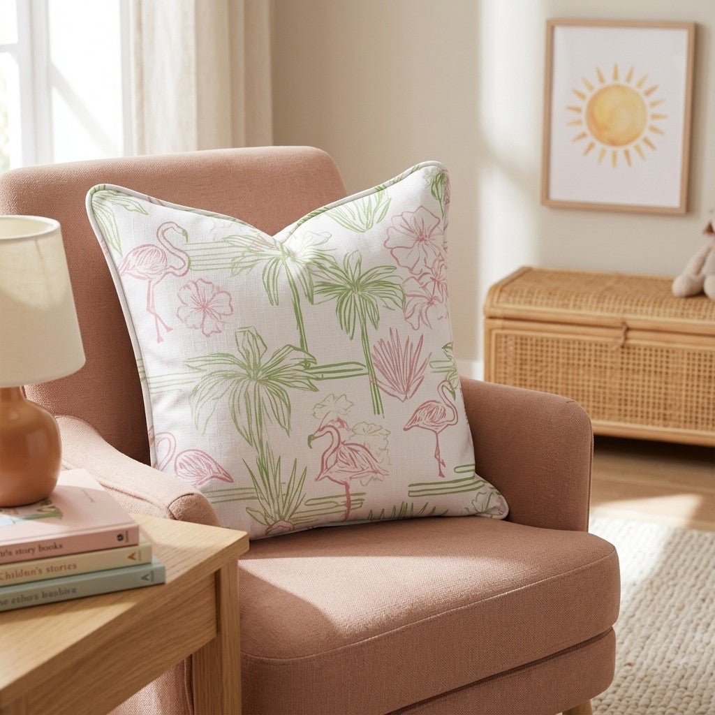 Cabana Flamingos Throw Pillow - Hillcroft Home