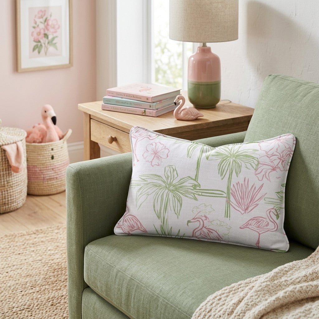 Cabana Flamingos Throw Pillow - Hillcroft Home