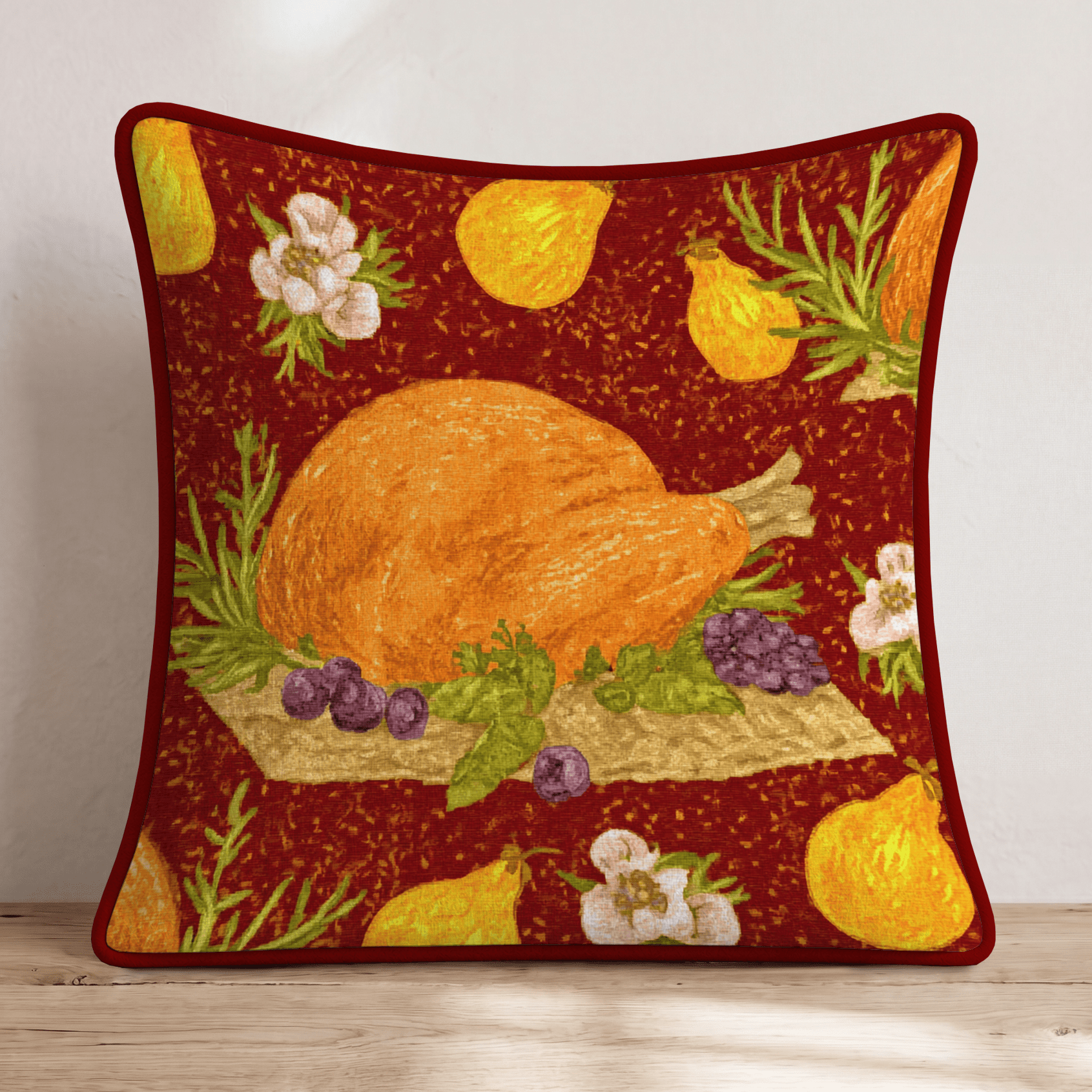 Cajun Fried Turkey Throw Pillow - Hillcroft Home