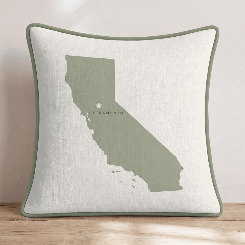 California State Capital Throw Pillow - Hillcroft Home