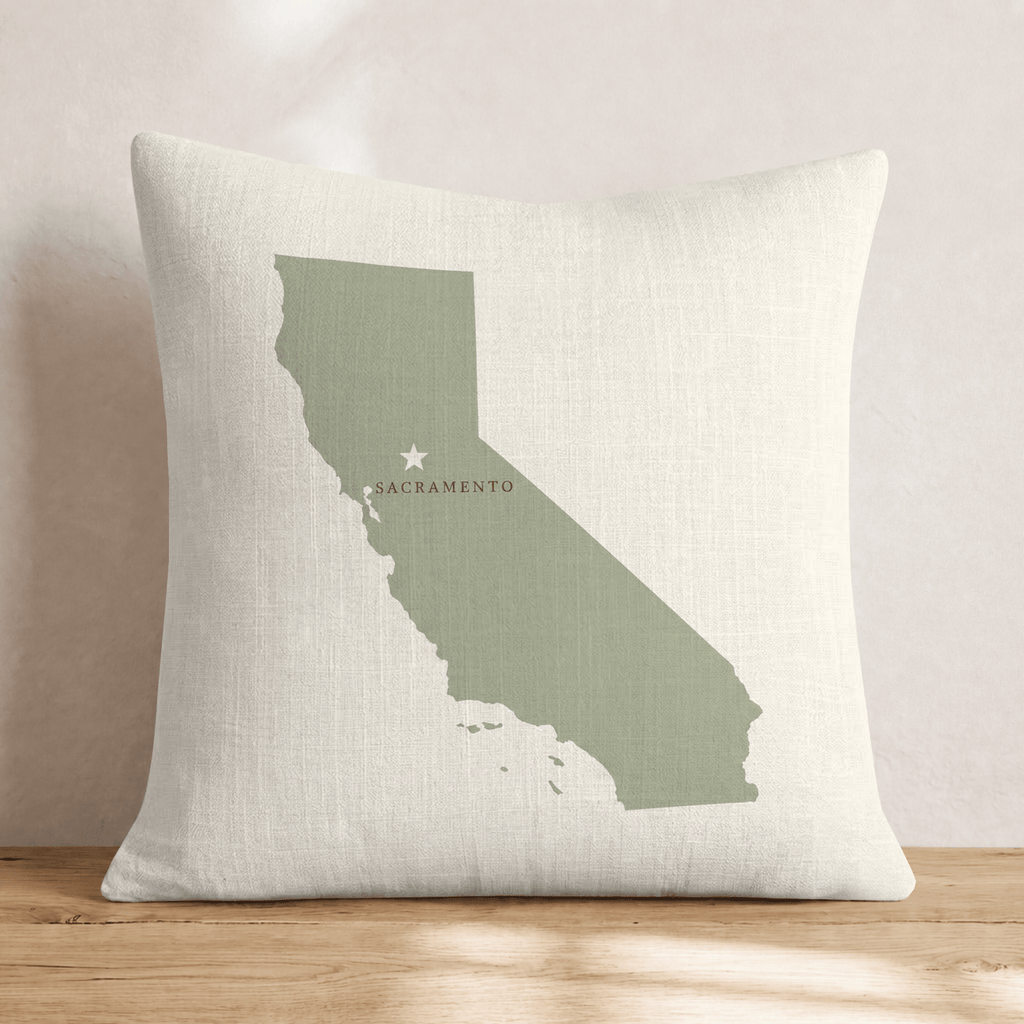 California State Capital Throw Pillow - Hillcroft Home