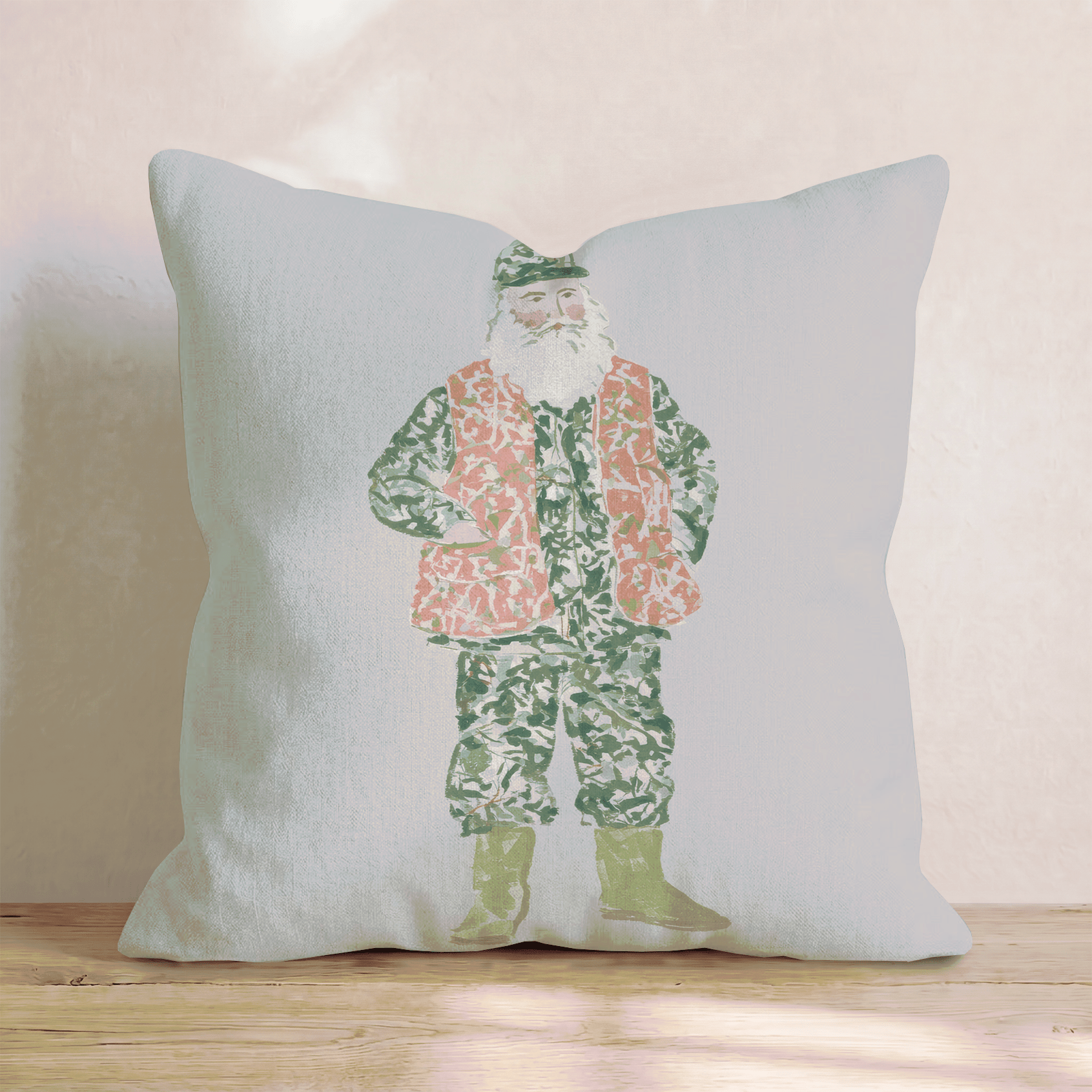 Camo Suit Santa Throw Pillow - Hillcroft Home