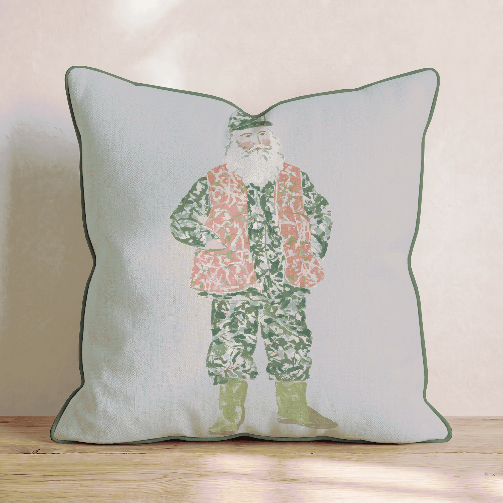 Camo Suit Santa Throw Pillow - Hillcroft Home