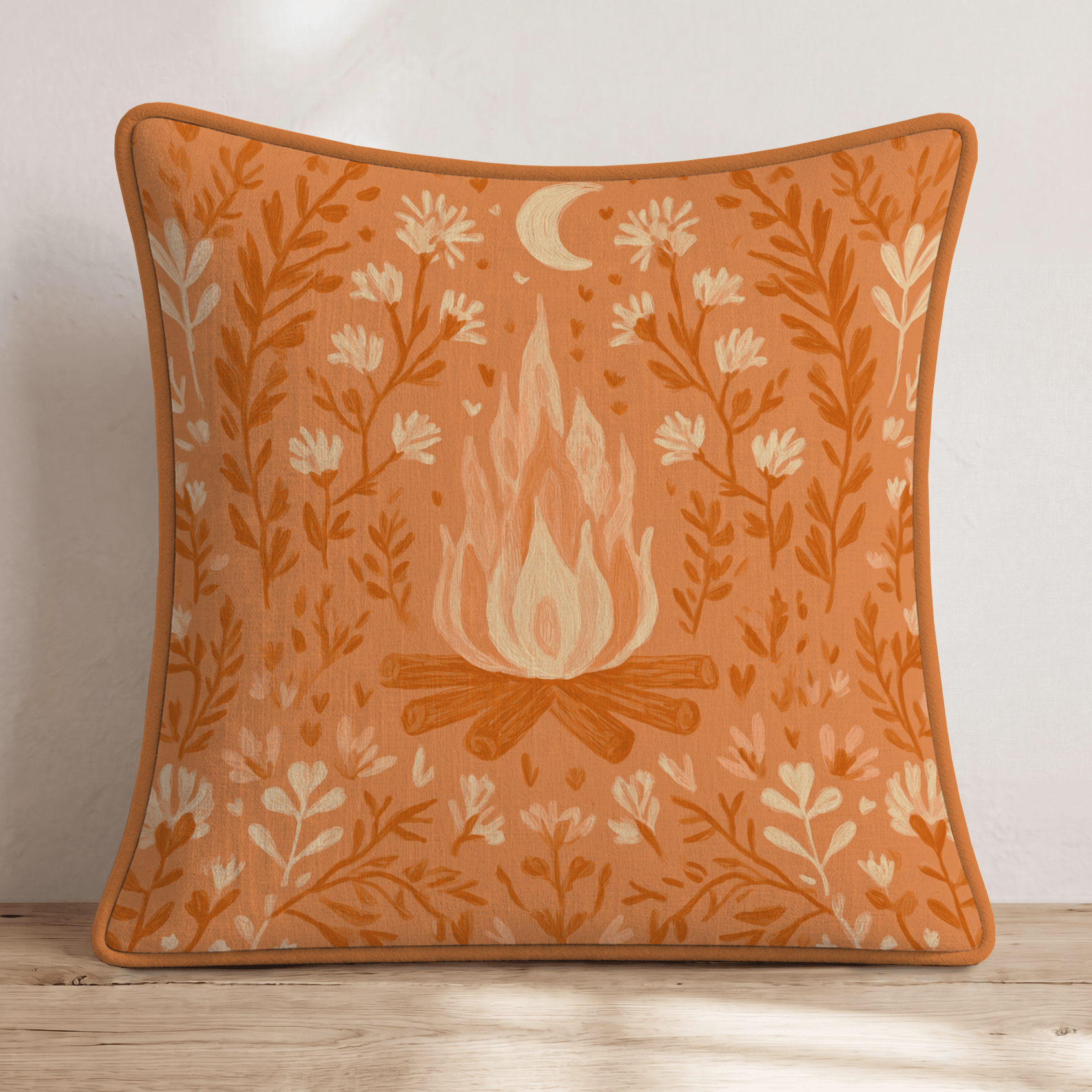 Campfire Folk Floral Throw Pillow - Hillcroft Home