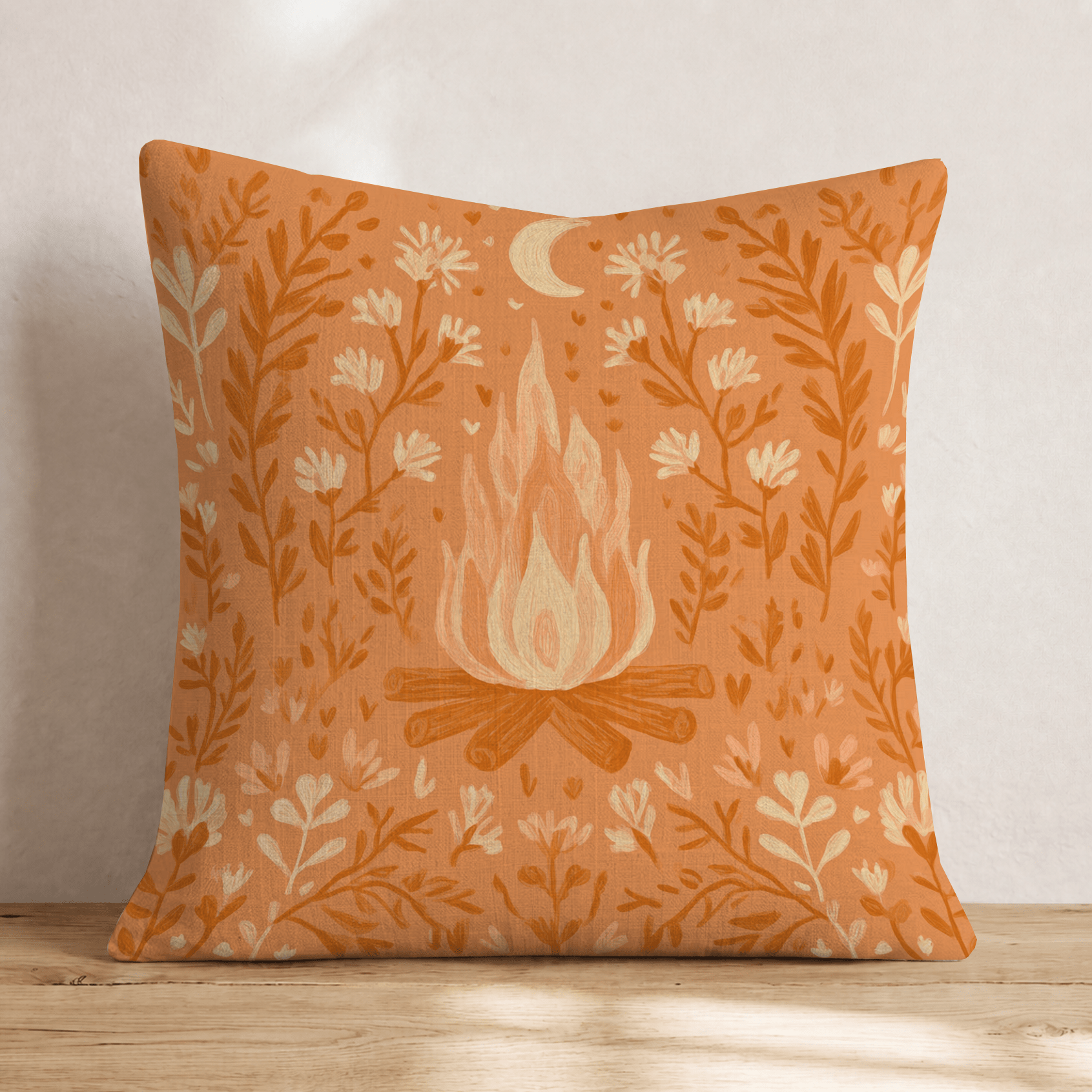 Campfire Folk Floral Throw Pillow - Hillcroft Home
