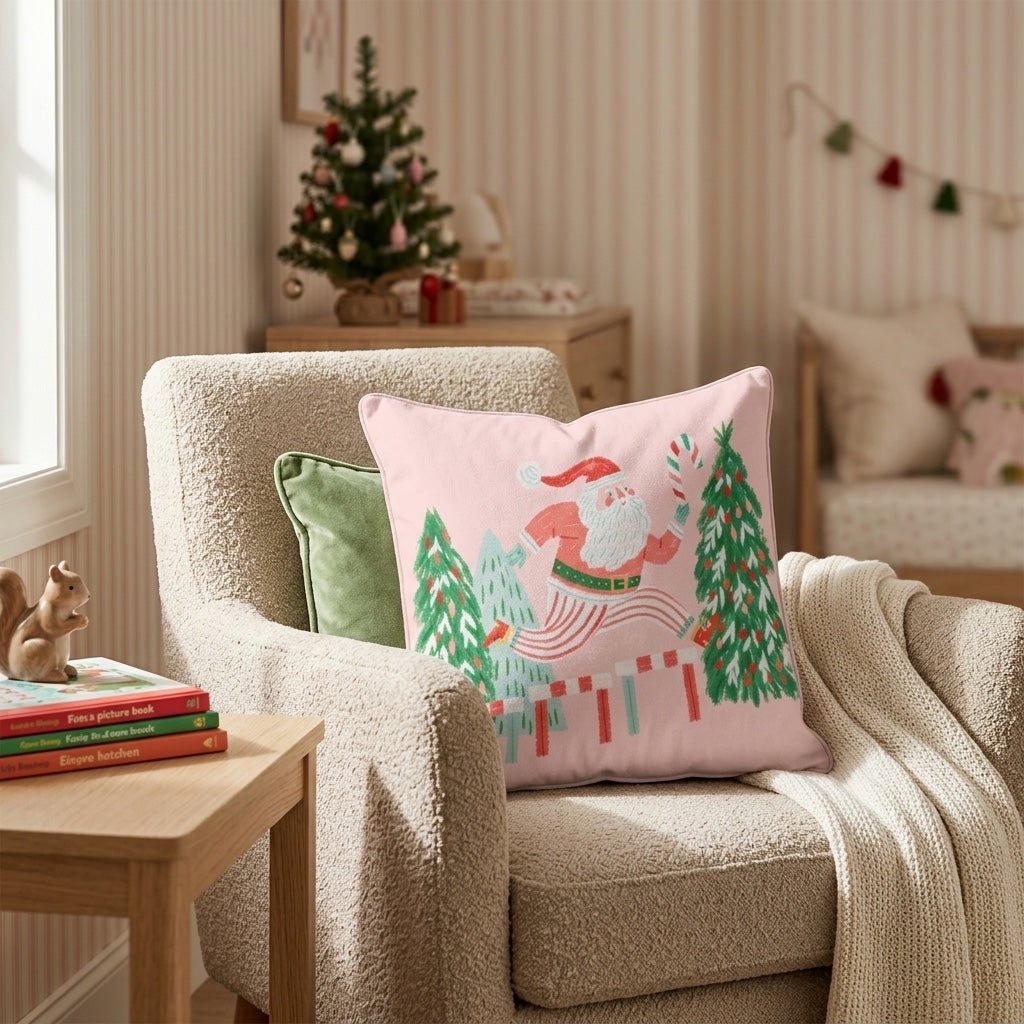 Candy Cane Hurdles Throw Pillow - Hillcroft Home