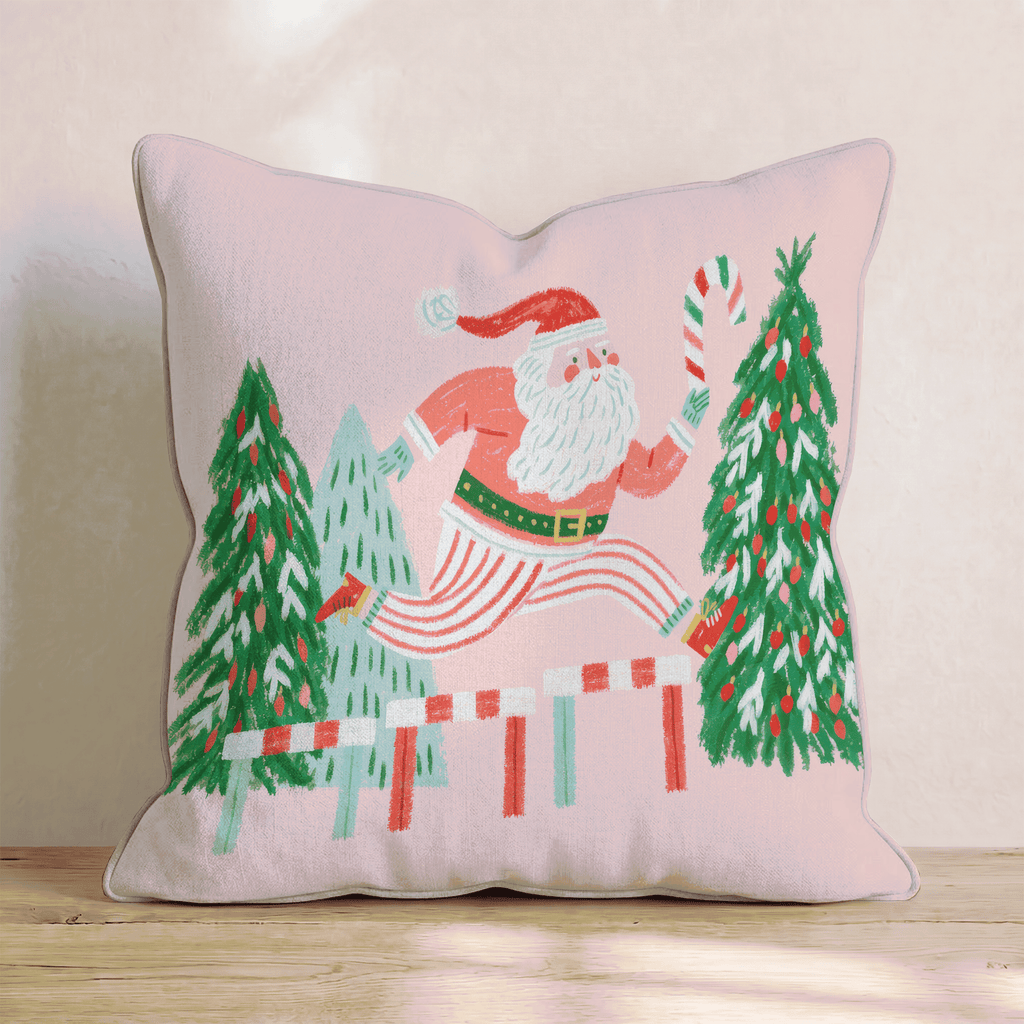 Candy Cane Hurdles Throw Pillow - Hillcroft Home