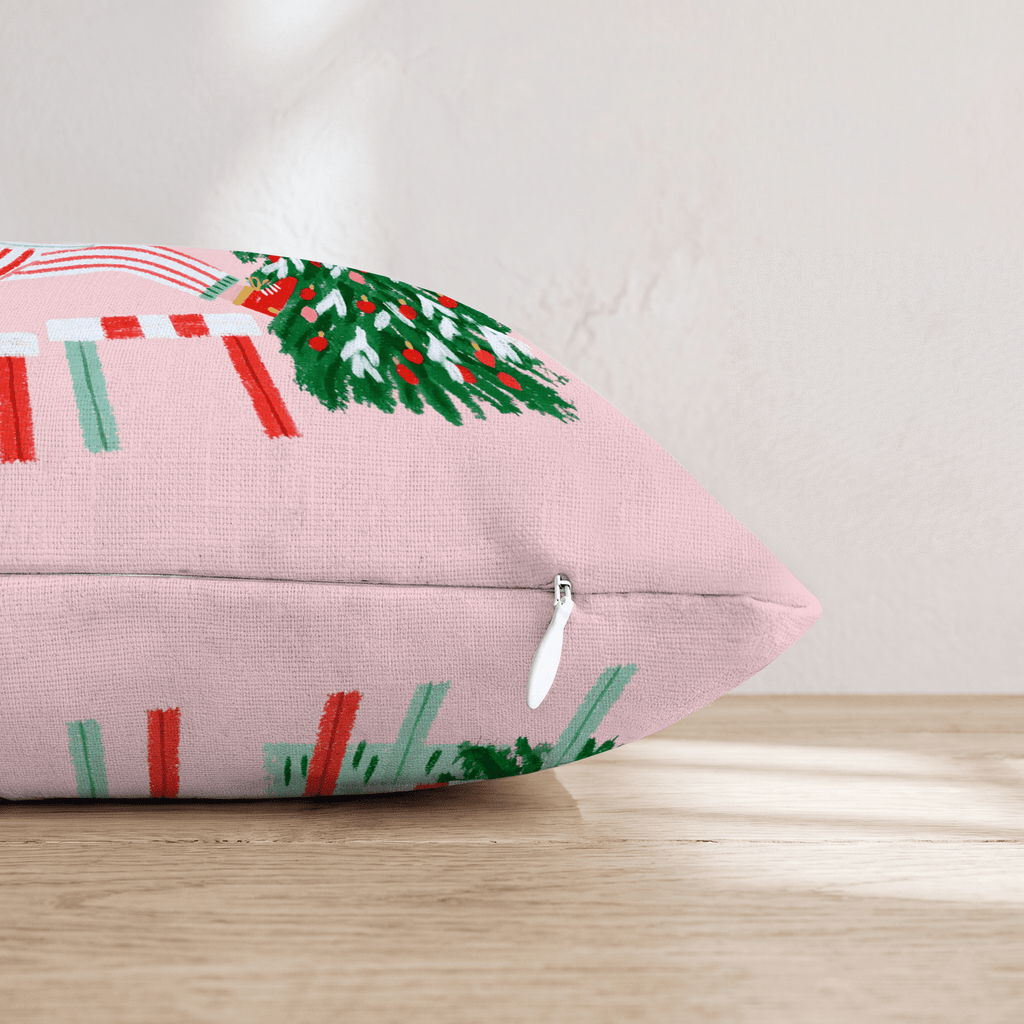 Candy Cane Hurdles Throw Pillow - Hillcroft Home