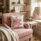 Candy Cane Mailbox Wreath Throw Pillow throw pillow - Hillcroft Home