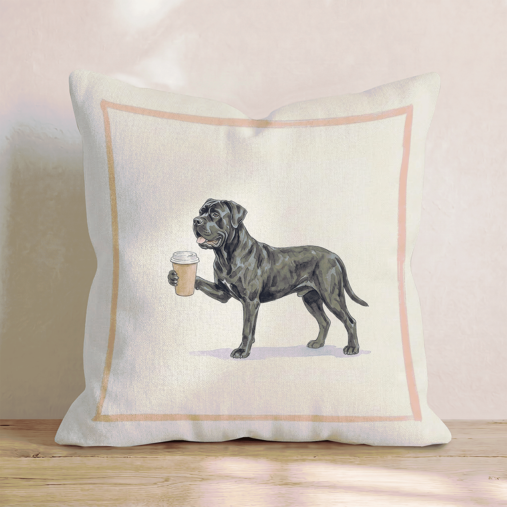 Cane Corso Coffee Throw Pillow - Hillcroft Home