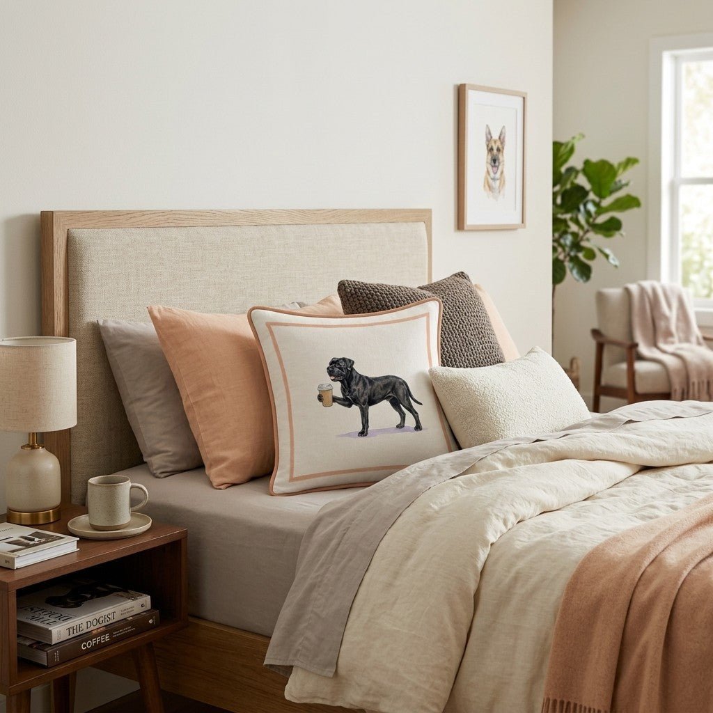 Cane Corso Coffee Throw Pillow - Hillcroft Home