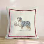 Canine Ale Australian Shepherd Throw Pillow - Hillcroft Home
