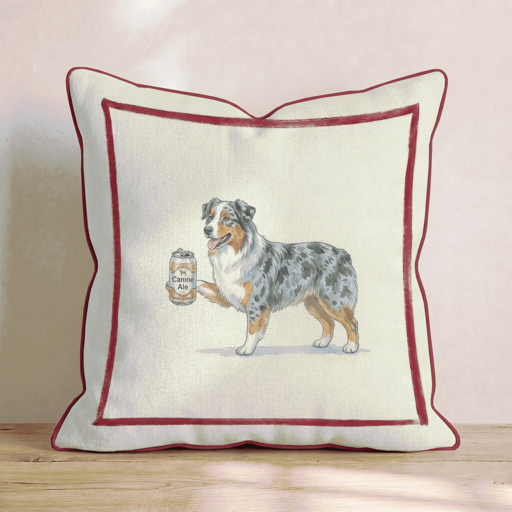 Canine Ale Australian Shepherd Throw Pillow - Hillcroft Home