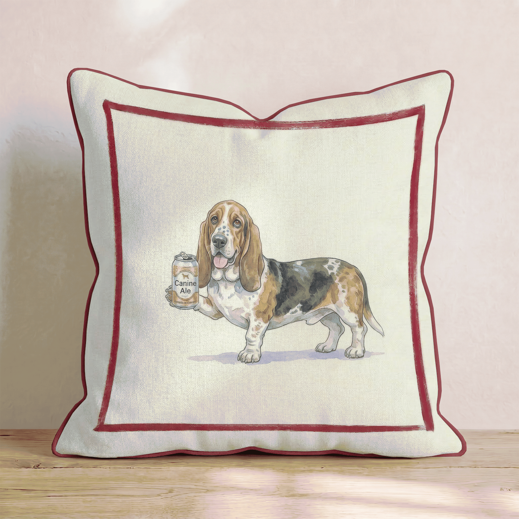 Canine Ale Basset Hound Throw Pillow - Hillcroft Home