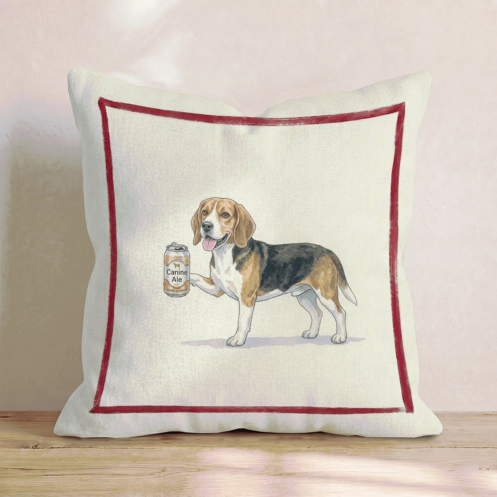 Canine Ale Beagle Throw Pillow - Hillcroft Home