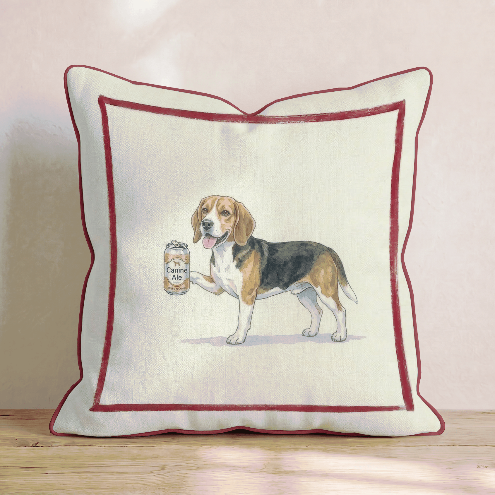 Canine Ale Beagle Throw Pillow - Hillcroft Home