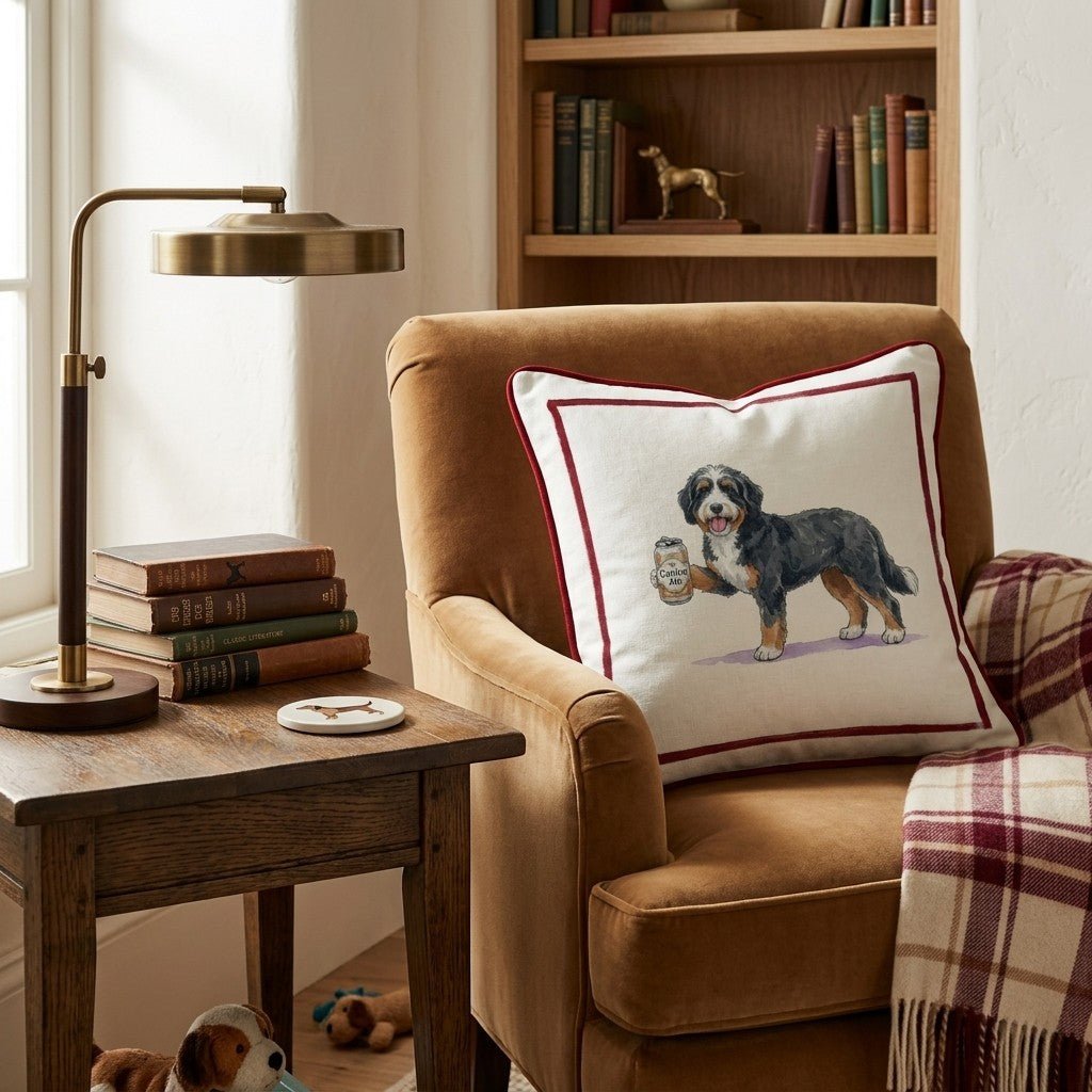 Canine Ale Bernedoodle Throw Pillow - Hillcroft Home
