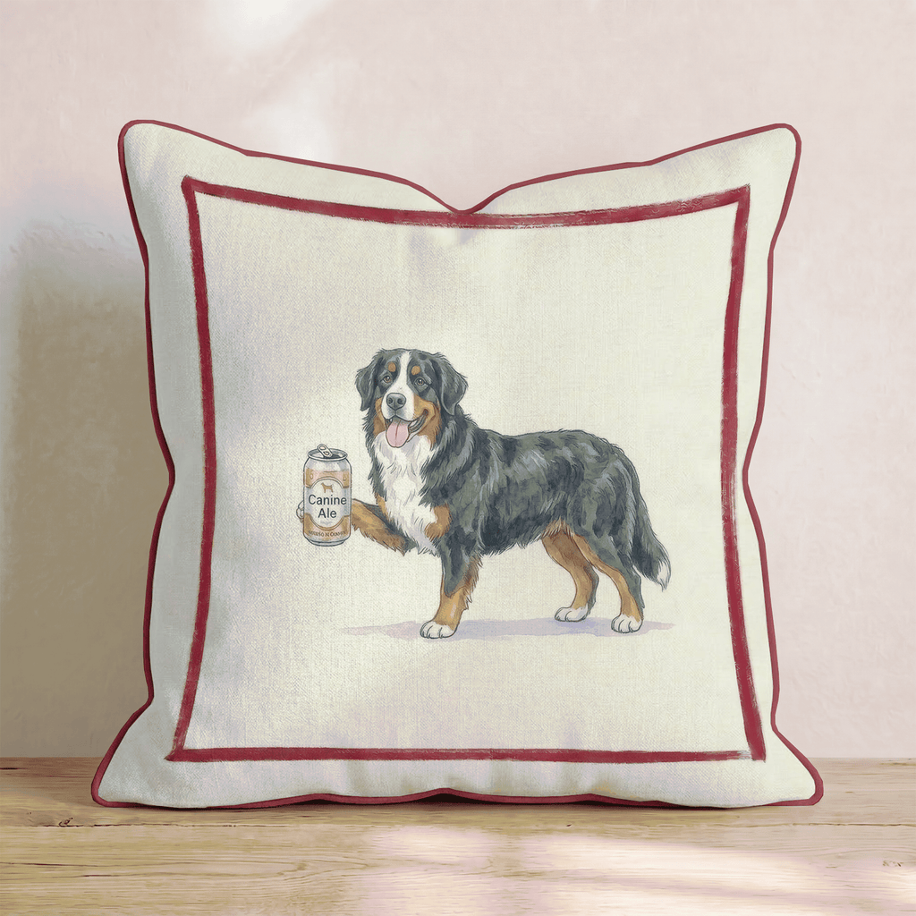 Canine Ale Bernese Mountain Dog Throw Pillow - Hillcroft Home