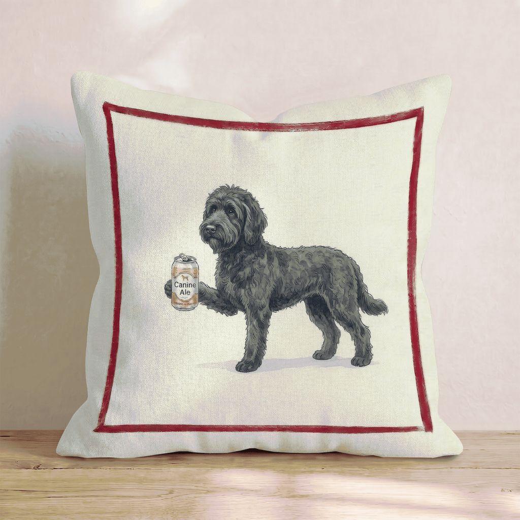 Canine Ale Black Goldendoodle Throw Pillow - Hillcroft Home