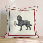 Canine Ale Black Goldendoodle Throw Pillow - Hillcroft Home
