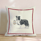 Canine Ale Border Collie Throw Pillow - Hillcroft Home