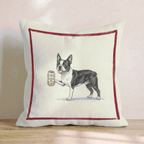 Canine Ale Boston Terrier Throw Pillow - Hillcroft Home