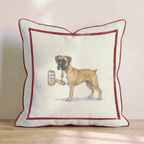 Canine Ale Boxer Throw Pillow - Hillcroft Home