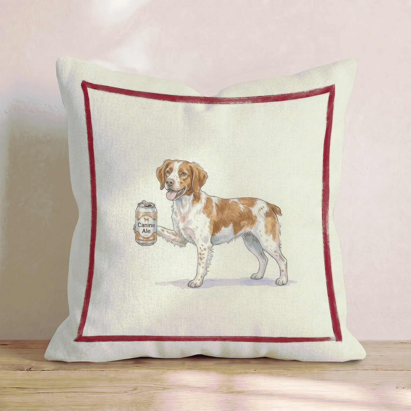 Canine Ale Brittany Throw Pillow - Hillcroft Home