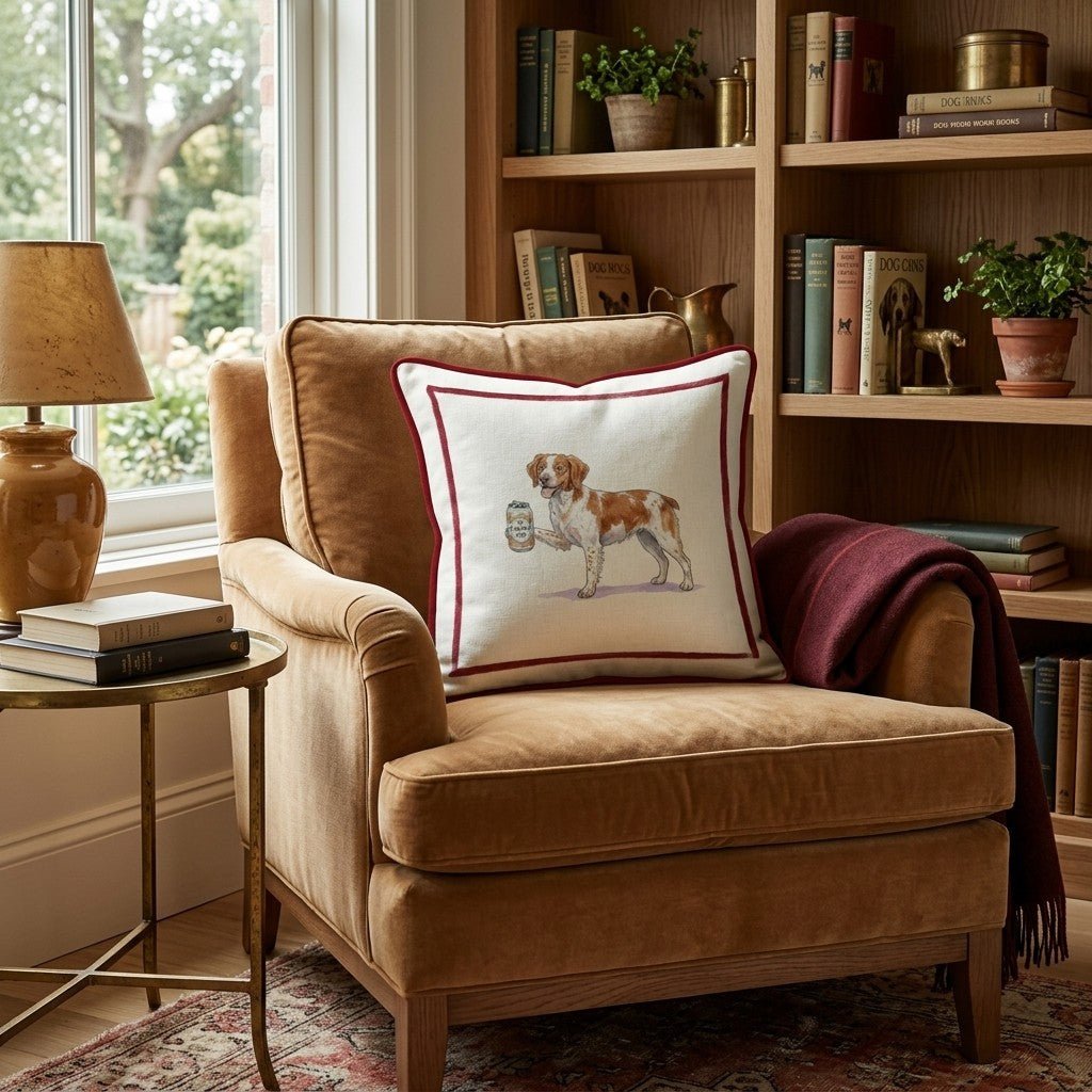 Canine Ale Brittany Throw Pillow - Hillcroft Home