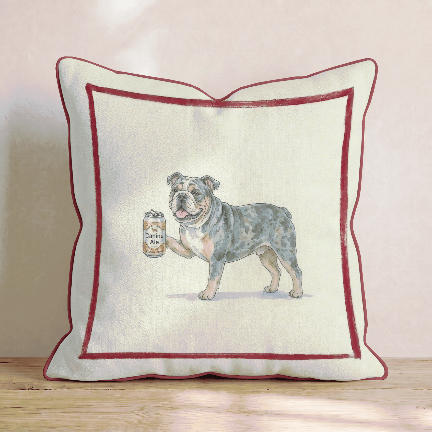 Canine Ale Bulldog Throw Pillow - Hillcroft Home