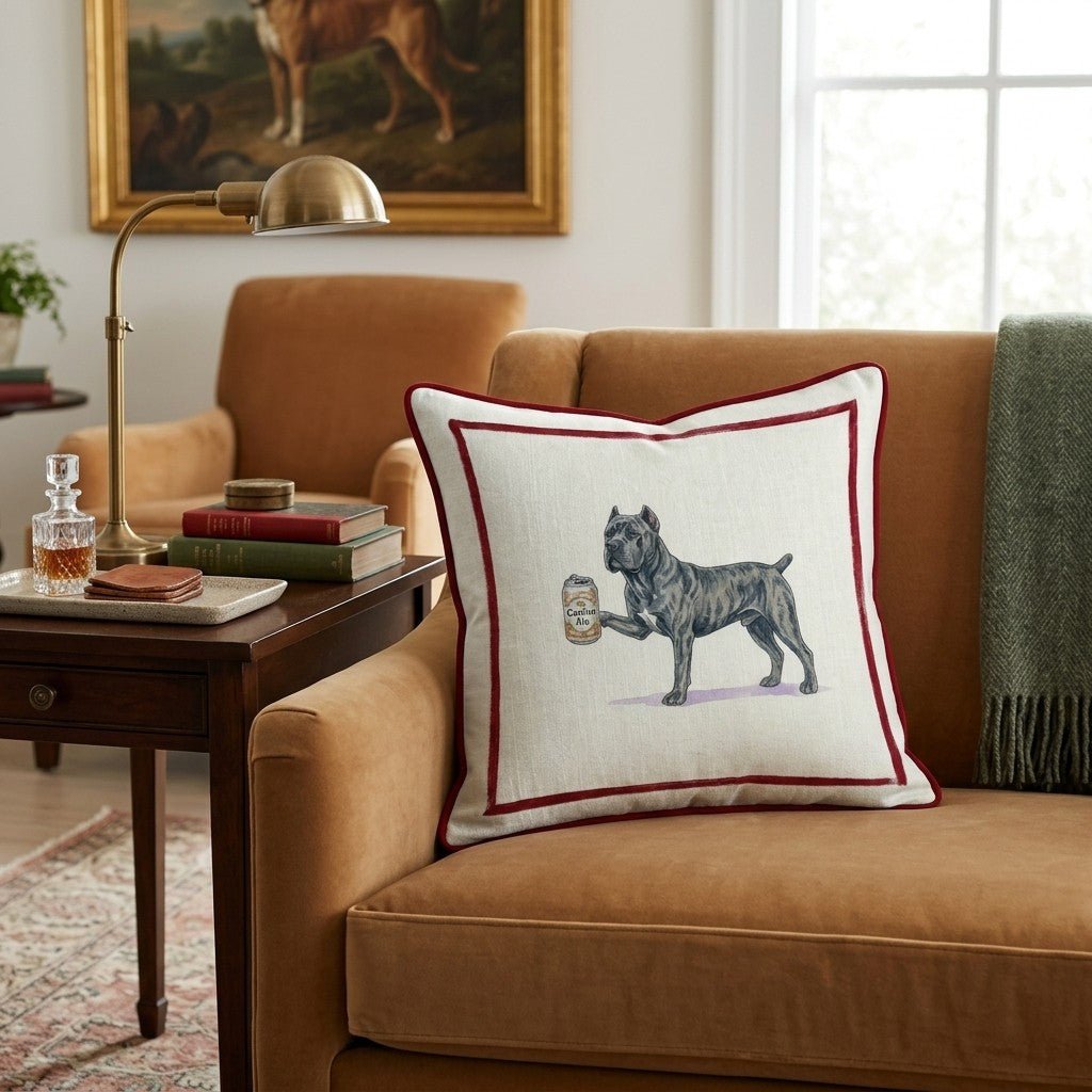 Canine Ale Cane Corso Throw Pillow - Hillcroft Home