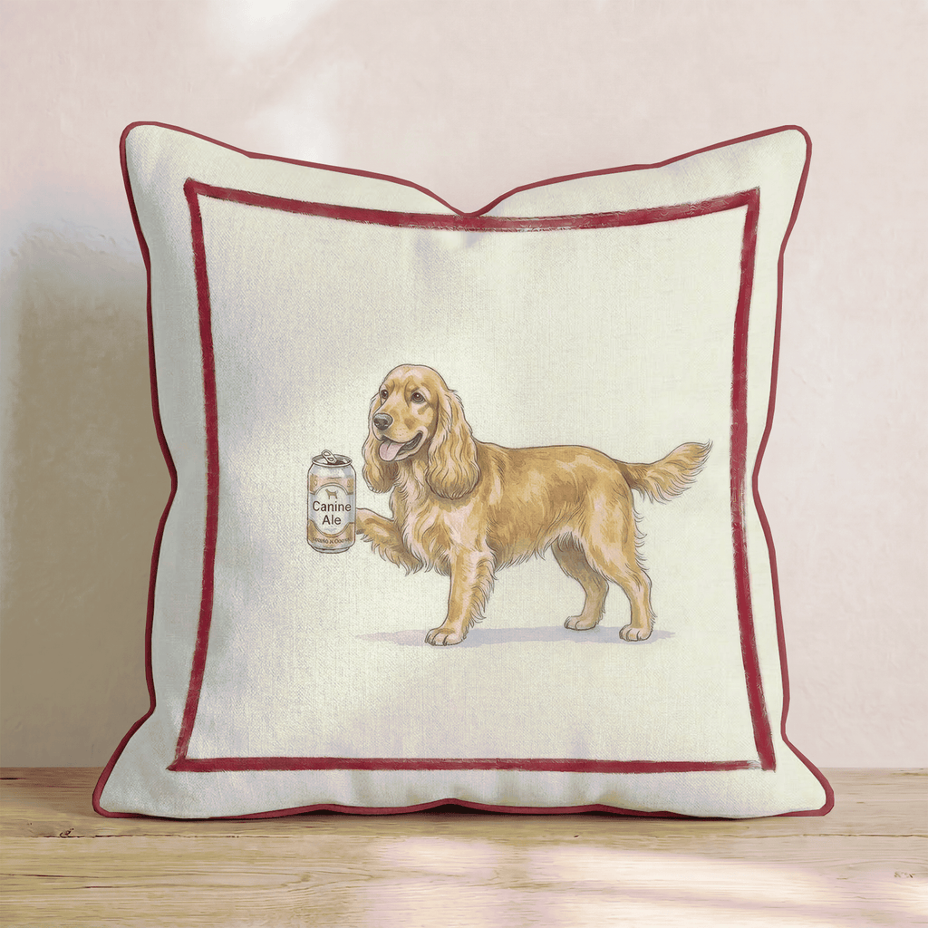 Canine Ale Cocker Spaniel Throw Pillow - Hillcroft Home