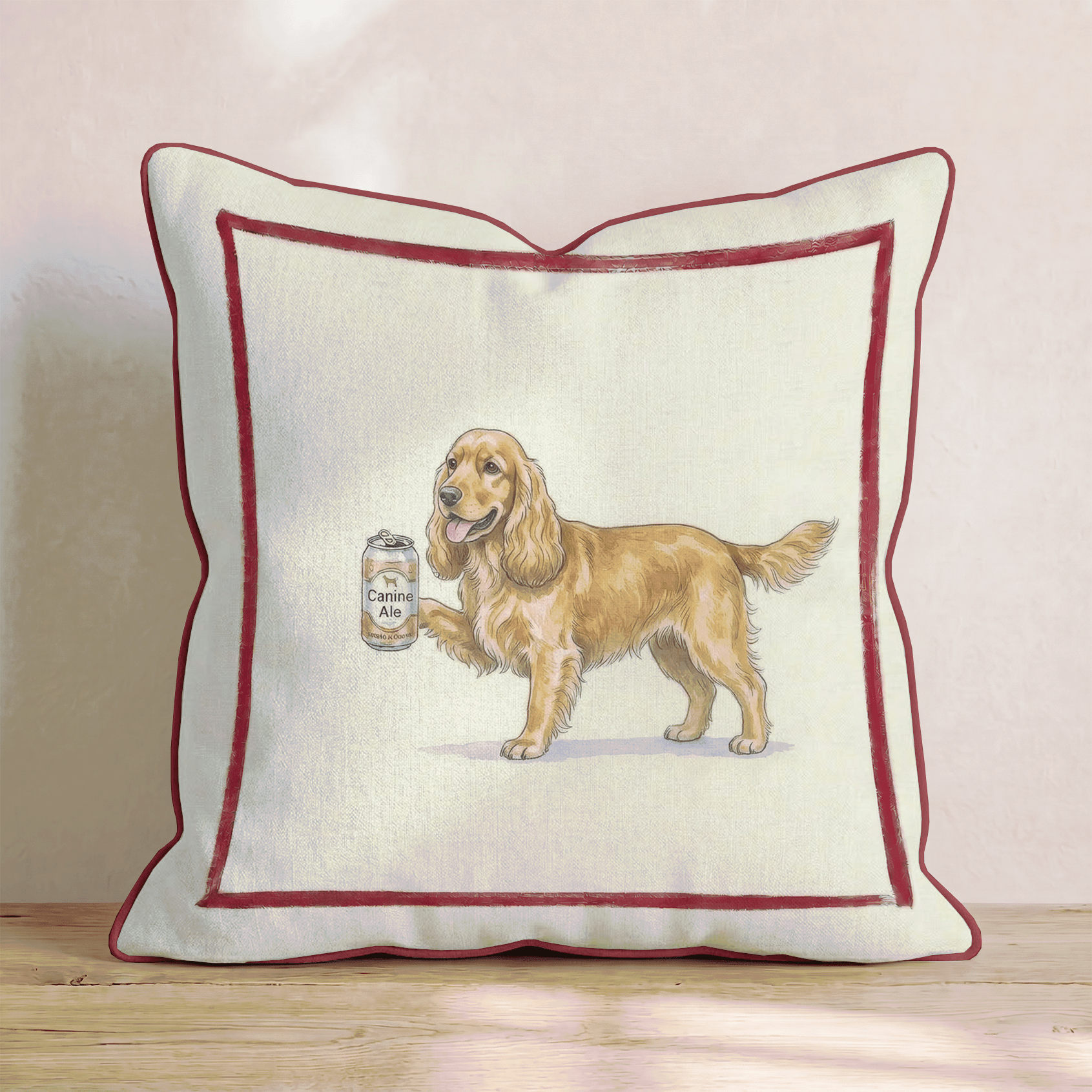 Canine Ale Cocker Spaniel Throw Pillow - Hillcroft Home