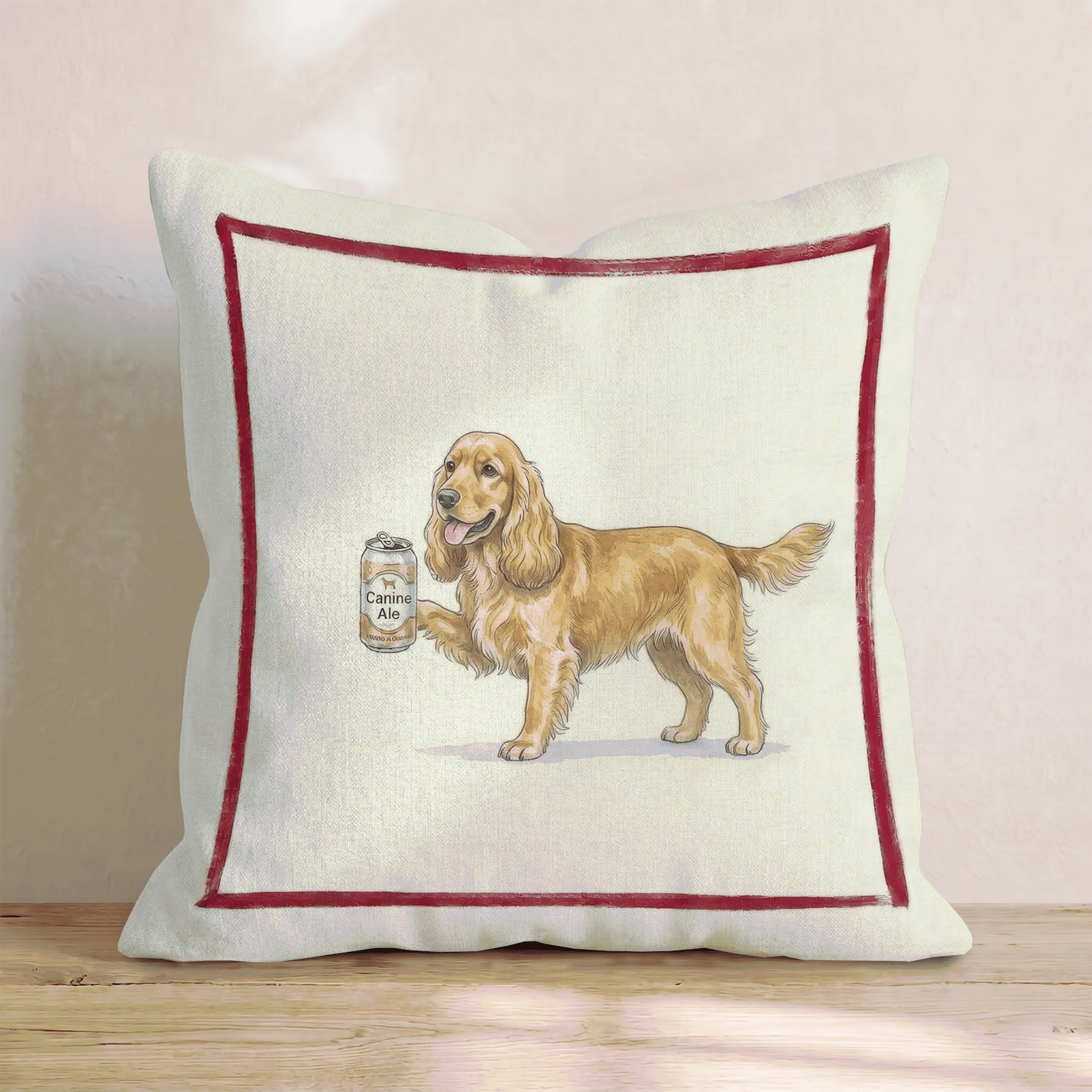 Canine Ale Cocker Spaniel Throw Pillow - Hillcroft Home