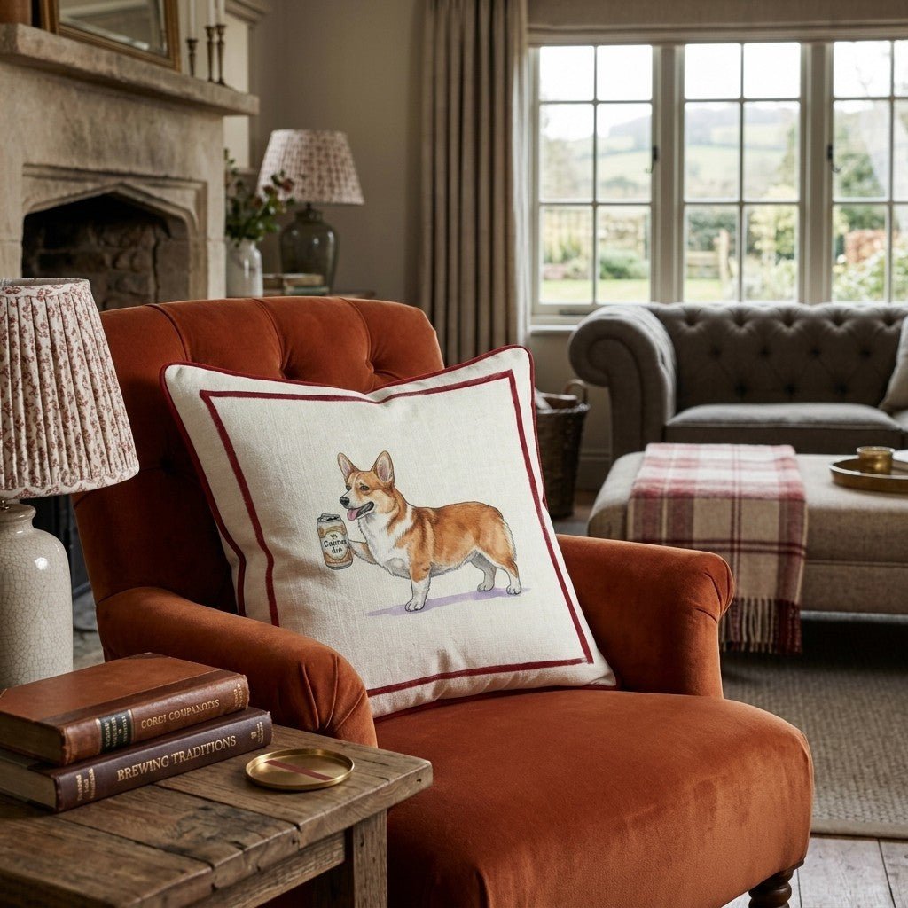 Canine Ale Corgi Throw Pillow - Hillcroft Home